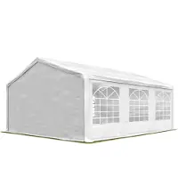 TOOLPORT Partyzelt 4x6 m Pavillon starke PVC 600 N Plane wasserdicht und schneller Aufbau