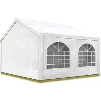 Sonstiges TOOLPORT Hochwertiges Partyzelt 3x5 m Pavillon Zelt PE Plane 450 N Gartenzelt Festzelt Wasserdicht weiß