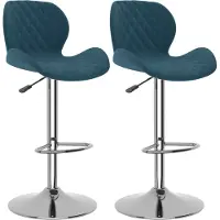 vidaXL Barhocker 2 Stk. Blau Samt