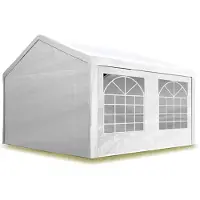 TOOLPORT Partyzelt Pavillon 3x5 m in weiß PE Plane 350 N Wasserdicht UV Schutz Festzelt Gartenzelt