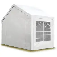 TOOLPORT Partyzelt Pavillon 3x2 m in weiß PE Plane 350 N Wasserdicht UV Schutz Festzelt Gartenzelt