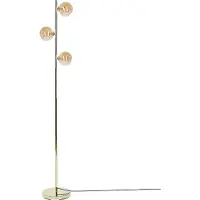 Beliani Stehlampe aus Metall mit 3 Lichtern Metallleuchte gold Wohnzimmer, Schlafzimmer modern