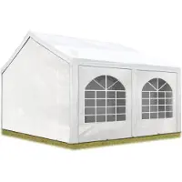 Profizelt24 Hochwertiges Partyzelt 3x4 m Pavillon Zelt PE Plane 450 N Gartenzelt Festzelt Wasserdicht weiß