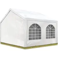 TOOLPORT Hochwertiges Partyzelt 3x3 m Pavillon Zelt PE Plane 450 N Gartenzelt Festzelt Wasserdicht weiß