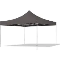 TOOLPORT 4x4m Aluminium Faltpavillon, ohne Seitenteile, creme