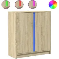 vidaXL LED-Sideboard Sonoma-Eiche 77x34x85 cm Holzwerkstoff