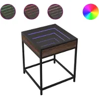 vidaXL Couchtisch mit Infinity-LED Braun Eichen-Optik 40x40x51 cm