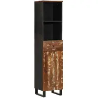 vidaXL Badschrank 38x33x160 cm Altholz Massivholz