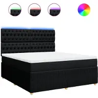 vidaXL Boxspringbett mit Matratze Schwarz 180x200 cm Stoff