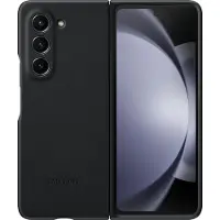 Samsung Original Galaxy Z Fold 5 Hülle - Kunstleder - Backcover/Hard Case - Dunkelgrau