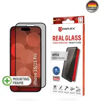 Displex Displayschutz aus gehärtetem Glas Privacy für das Apple iPhone 15 / 15 Pro / 16