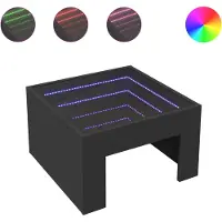 vidaXL Couchtisch mit Infinity-LED Schwarz 50x50x30 cm