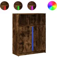 vidaXL LED-Sideboard Räuchereiche 77x34x100 cm Holzwerkstoff