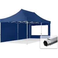 TOOLPORT 3x6m Aluminium Faltpavillon, inkl. 2 Seitenteile, dunkelblau