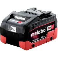 Metabo 625369000, Akku, Hohe Lithium-Ionen-Dichte (LiHD), 8 Ah, 18 V, , Schwarz, Rot