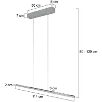 Steinhauer Design-Pendelleuchte Bande 114cm grau