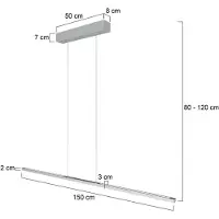 Steinhauer Design-Pendelleuchte Bande 150cm grau