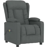 vidaXL Massagesessel Elektrisch Dunkelgrau Stoff