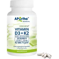 APOrtha Vitamin D3 20.000 IE + K2 Mk-7 Cyclo 200 µg 120 St Kapseln