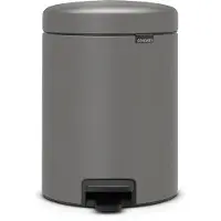 Brabantia 126284, 5 l, Rund, Kunststoff, Grau, Kunststoff, Terrasse