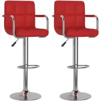 vidaXL Barhocker 2 Stk. Weinrot Kunstleder