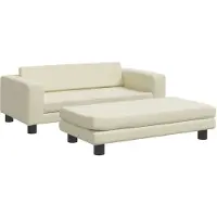 vidaXL Hundebett mit Verlängerung Creme 100x50x30 cm Kunstleder