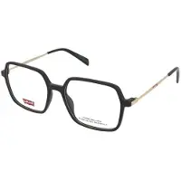 Levi's LV 1072 Damen-Brille inkl. Gläser Vollrand Eckig Kunststoff-Gestell 53/17/140, schwarz