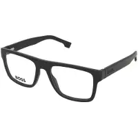 HUGO BOSS Boss 1652 Herren-Brille inkl. Gläser Vollrand Quadratisch Kunststoff-Gestell 53/18/145, schwarz