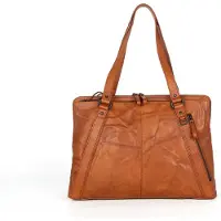 Spikes & Sparrow Leder-Businesstasche "Lilian" in Camel - (B)42 x (H)30 x (T)12 cm - onesize