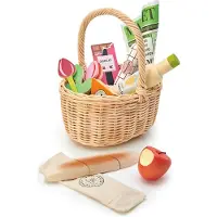 Tender Leaf Toys Holzspielzeug - Weidenkorb mit Waren - - One Size - Spiellebensmittel