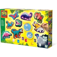 SES Creative 01292 Gips Gießen Dino-Fantasie, Dinosaurier Bastelset für Kinder, Guss-/Mal-Set für Kinder, 5 Jahr(e), Mehrfarbig