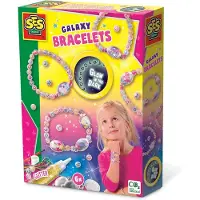SES Creative 14761 Glow in the Dark Armbänder Galaxy, Leuchtendes Schmuck-Bastelset, Armbänder-Bastelset für Kinder, 3 Jahr(e), Mehrfarbig