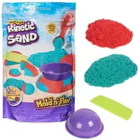 Spin Master Kinetic Sand Mold n’ Flow Set, Kinetischer Sand für Kinder, 3 Jahr(e), Rot, Türkis