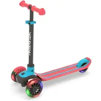 Chillafish Scotti GLOW 3-Rad Scooter mit Bremse und LED Lichter, Farbe:Red