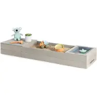 Muddy Buddy Sandkasten "Space Saver", grau, Sandkästen, Kinder, B/H/L: 45cm x 20cm x 150cm, Massivholz, Sandkasten, warmgrau, B:45cm H:20cm L:150cm