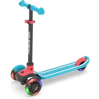 Chillafish Scotti GLOW 3-Rad Scooter mit Bremse und LED Lichter, Farbe:Blue
