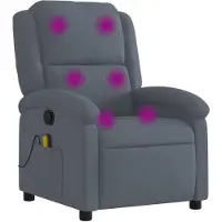 vidaXL Massagesessel Dunkelgrau Samt
