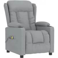 vidaXL Massagesessel Elektrisch Hellgrau Stoff