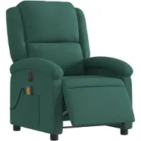 vidaXL Massagesessel Elektrisch Dunkelgrün Samt