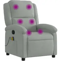 vidaXL Massagesessel Hellgrau Samt