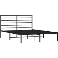 vidaXL Bettgestell mit Kopfteil Metall Schwarz 150x200 cm