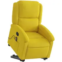 vidaXL Massagesessel mit Aufstehhilfe Gelb Samt