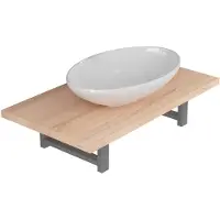vidaXL 2-tlg. Badmöbel-Set Keramik Eichenbraun