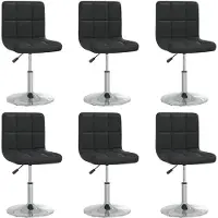 vidaXL Esszimmerstühle 6 Stk. Schwarz Kunstleder