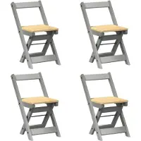 vidaXL Esszimmerstühle Klappbar 4 Stk. Corona Grau Massivholz Kiefer