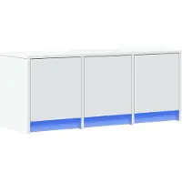 vidaXL TV-Schrank mit LED-Beleuchtung Weiß 97x34x40 cm Holzwerkstoff