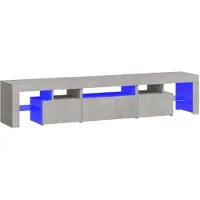 vidaXL TV-Schrank mit LED-Leuchten Betongrau 200x36,5x40 cm