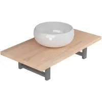 vidaXL 2-tlg. Badmöbel-Set Keramik Eichenbraun