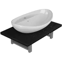 vidaXL 2-tlg. Badmöbel-Set Keramik Schwarz