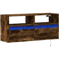vidaXL TV-Wandschrank mit LED-Beleuchtung Räuchereiche 100x31x45 cm